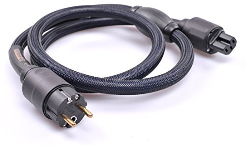 HiViLux High-End C13 Netzkabel/Powercord 6N-OCC 3x3,31mm² Ø=15mm mit Ferritring Schukostecker->Kaltgerätekupplung (1,5m)