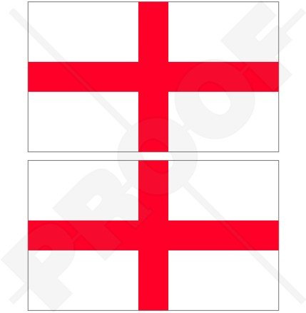 England English Flag St George's Cross Britain UK 4.3 (110mm) Vinyl Bumper Stickers, Decals x2