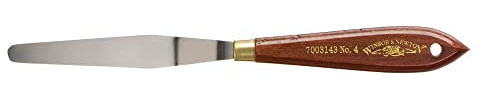 Winsor & Newton 7003143 Malmesser für Acrylfarben & Ölfarben mit elastischer Klinge und ergonomischen Naturholzgriff in Profiqualität - Nr. 4