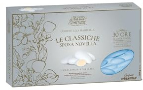 CONFETTI MAXTRIS SPOSA NOVELLA CON MANDORLA calibro 36, 1 KG (CELESTE)