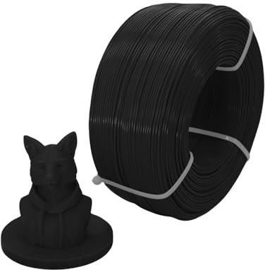 3D Fox PETG Filament 1,75 mm, 3D Druckmaterialien Schwarz 1kg, Präzises, Hohe Qualität & Zuverlässigkeit, Ideal für FDM 3D Drucker, REFFIL SYSTEM