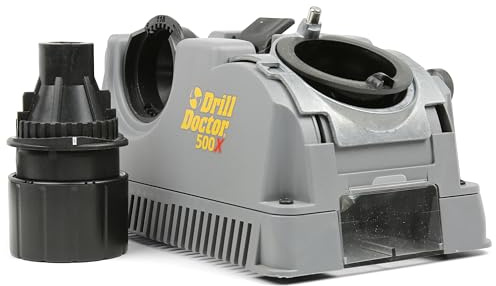 Drill Doctor DD500X Twist Drill Bit Sharpener - 3/32 to 1/2 - Electric Sharpener - High Speed & Portable - for Steel, Masonry, Carbide & Tin-Coated Drill Bits - Adjustable 118° or 135° Angle