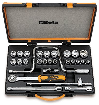 Beta 920A/C21 - Assortimento di 21 chiavi a bussola esagonali e 6 accessori in cassetta di lamiera