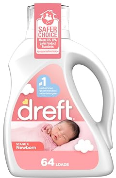 Dreft Liquid Laundry Detergent for Babies, tackles 100% of common baby stains, Laundry Detergent, 84 fl oz, 64 Loads