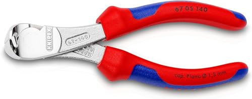 Knipex Tronchese per Meccanica con Tagliente Frontale - Tipo Forte Cromata, Rivestiti in Materiale Bicomponente 140 Mm 67 05 140