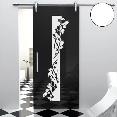 A443 Tür-/Wandtattoo Blumen Banner 180cm x 54cm weiss (erh. in 40 Farben und 7 Größen)