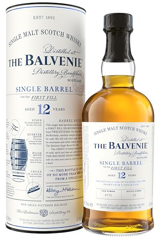 Balvenie Single Barrel 12 Jahre Single Malt Scotch Whisky mit Geschenkverpackung, 70cl
