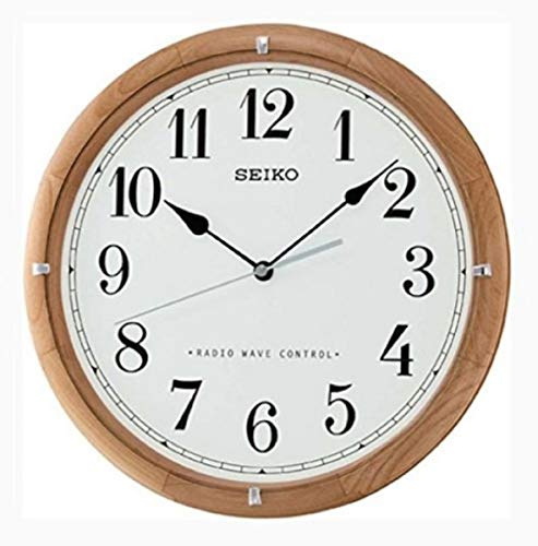 Seiko Funkwanduhr braun Holz (Erle) QXR208Z