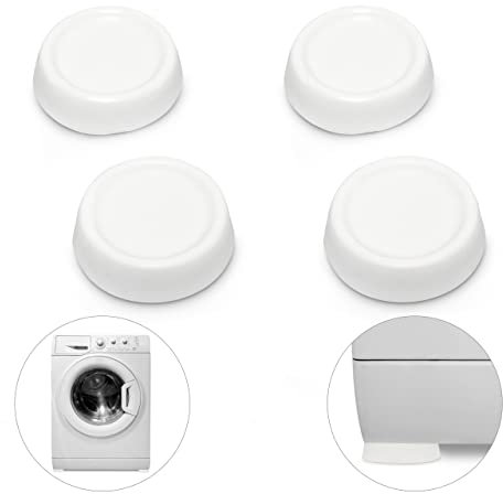 Relaxdays 10017884 Patins Anti-vibration pour machines à laver Lot de 4 pieds, Blanc