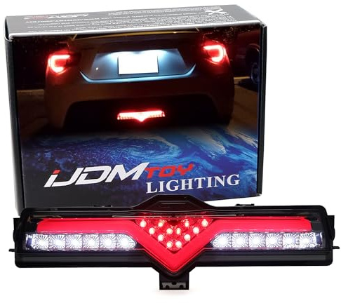 iJDMTOY Dark Smoked Lens Full LED Rear Fog Light Kit (Rear Fog, Tail/Brake, Reverse Features) Compatible With Subaru 2013-21 BRZ, Compatible With 2013-16 Scion FR-S, 2017-21 Toyota 86