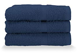 Gabel Toallas de invitado, Esponja de algodón Puro hidrófilo, 40 x 60 cm, Azul, Juego de 3 Unidades