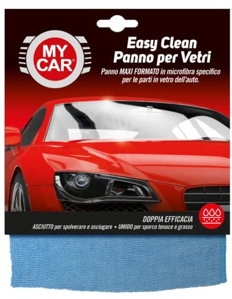 My Car, Easy Clean Panno Vetri, Tessuto in Microfibra a Trama Sottile, Non Lascia Aloni e Graffi su vetri, Parabrezza e Schermi Interni all'Auto