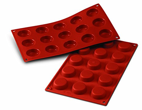 silikomart | SF043 Moule en Silicone pour TORTINA Monoportions, antiadhésif, 15 Cupcakes, Lot de 1 Moule à gâteau, Ø 40 h 13 mm, Made in Italy