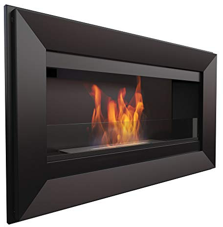 KRATKI Biokamin Charlie | 510 x 880 cm | 0,75 L Behälter | Schwarz | ohne Verglasung | Ethanol-Wandkamin| Ideal für Zuhause, Wohnzimmer oder Schlafzimmer | TÜV - Rheinland geprüft