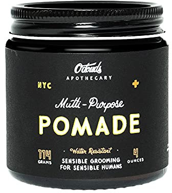 O’Douds Multi-Purpose Hair Pomade 97g – Natural, Medium Hold & High Shine, Water-Based Styling for All Hair Types, Made in USA