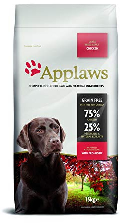 Applaws komplett torr hund mat vuxen spannmålsfri kycklingmat för stora raser (1 x 15 kg påse)