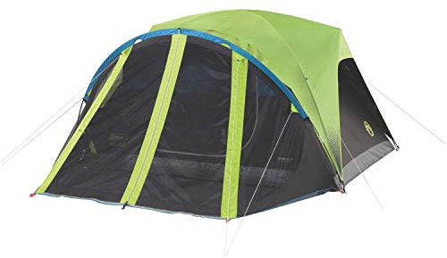 Coleman Camping Tent with Screen Room | 4 Person Carlsbad Dark Room Dome Tent with Screened Porch