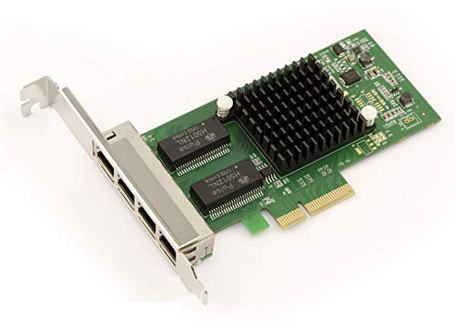 KALEA-INFORMATIQUE Tarjeta controladora de Red Gigabit Ethernet de 4 Puertos en PCIe x4 con chipset Intel I350-T4
