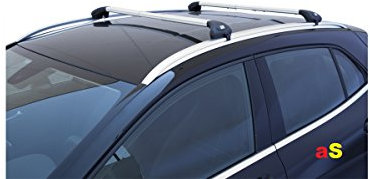 Auto-Dachträger Gepäckträger Viva 2 Decoder für Auto mit integrierten Reling Längsschnitt auf Dach Aluminium