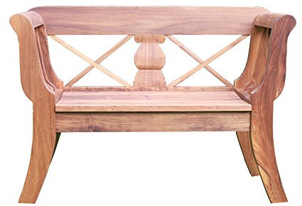 Strandkorbwerk Teakholz Biedermeier Bank ca. 130 cm Gartenbank Sitzbank Holz Garten Teak Vollholz