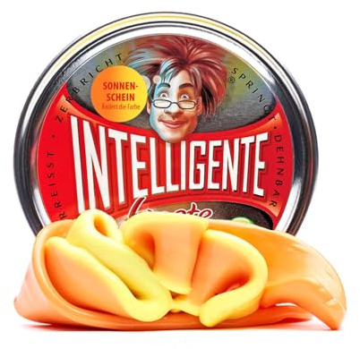 Intelligente Knete - Das Original! Sonnenschein - Ändert die Farbe bei Wärme - Kinderknete und Therapieknete in einem - Besser als jeder Stressball! Für Kinder und Erwachsene (Große Dose, 80g)