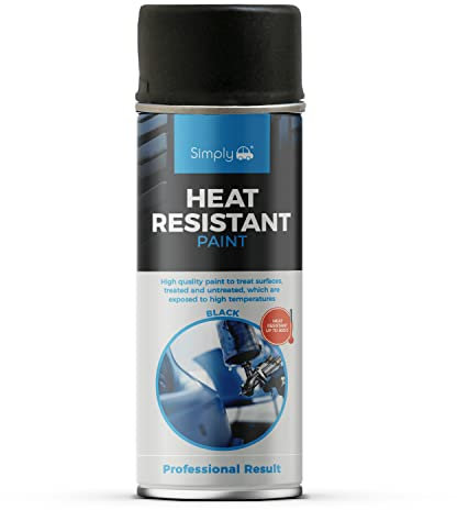 Simply SP-010 Black Heat Resistant Spray Paint 400ml – High Adhesion – Temperature Resistant up to 300 Degrees – Wear Resistant & Scratch Free – Multiple Application