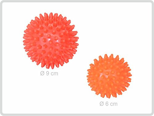 Igelball 2er-Set (rot - orange) - Igel-Ball Noppenball Massageball