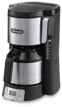 De'Longhi ICM15750 - Cafetera de filtro, independiente, 1000 W, 1.25 L, plástico, negro/acero inoxidable