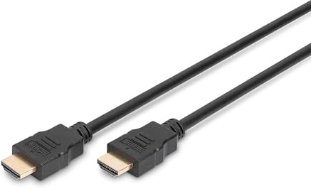 DIGITUS HDMI High Speed-anslutningskabel, typ A St/St, 10.0m, HDMI 1.4, guld, sv