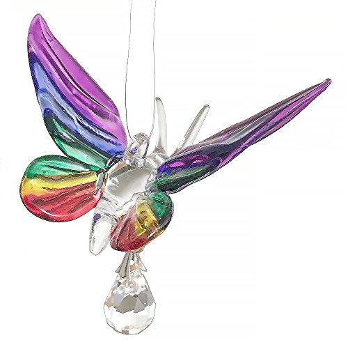 Handmade Fantasy Glass Butterfly Suncatcher Gift Rainbow