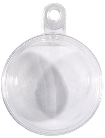 Rayher 39473800 plastkulor, delbara, 4 cm ø, set 8 stycken, plastkulor för fyllning, transparent, akrylkulor med hängande ögla, dekorativa kulor genomskinliga, julgranskulor i två delar