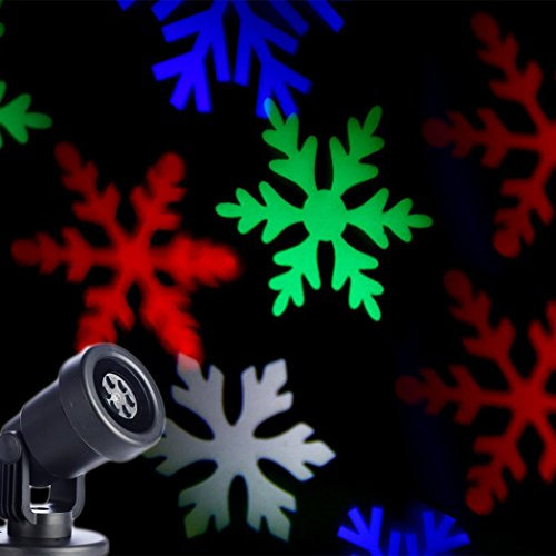 Lampada Proiettore LED Paesaggio,KINGCOO Impermeabile LED Luci di Inondazione Moving Focco di Neve Che Cade Automaticamente Faretto per Esterni Festa di Natale Decorazione(Multicolore)