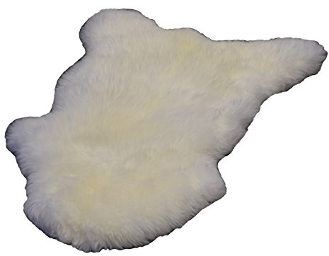 Naturasan Premium Schaffell Lammfell, Naturfell Teppich, Läufer, Dekofell Weiss (110-120cm)
