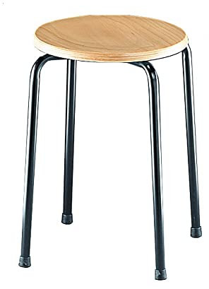 Lotz Standard Stapelhocker Modell 3250, Buche, schwarz