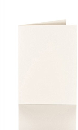 Paper24 100 Faltkarten A6 in ca. 100 x 150 mm (für C6 Umschläge), Grammatur: 240 g/m², Farbe: 50 Elfenbein