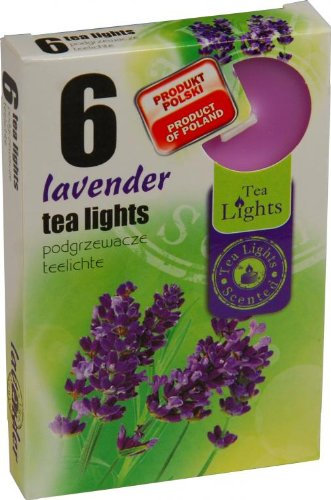 6 Bougies à chauffe-plat parfumées à la lavande,: