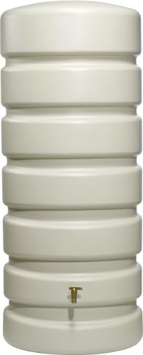 4rain Classic Regentonne 650 Liter sandbeige - Wassertank, Fass, Regenfass, Regenwassertonne, Regenwassertank, Wasserbehälter, Wassertonne, Wasserfass, Wassertonnen für Garten, Wandtank