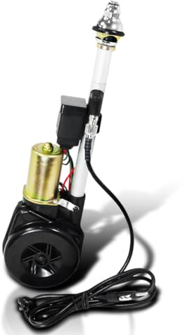 Spec-D Tuning Universal Car Automatic Power AM FM Radio Mast Antenna 12V Replacement Kit + Cable + Wires