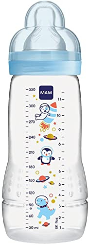 MAM Baby Bottle 330ml incl Sauger ab 4+ Mon. - Motiv Jungle - 3 Stück für Jungen
