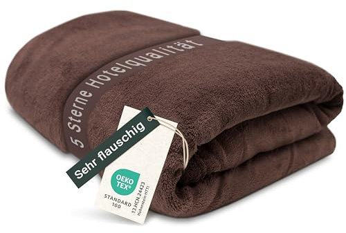 ZOLLNER Kuscheldecke flauschig in 150x200 cm - super kuschelige und warme Sofadecke - waschbar bis 95°C - atmungsaktive Mikrofaser in braun - Hotelwäschequalität - Oeko Tex® Zertifiziert