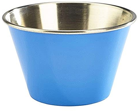Genware NEV-RAMST6BL Stainless Steel Ramekin, 6 oz., Blue