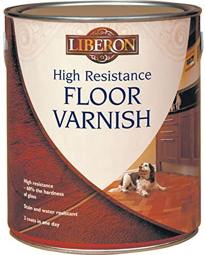 Libéron High Resistance Floor Varnish - Stain & Water Resistant - Non-slip Finish - Protects From Heel Impact And Wear & Tear - Clear Satin - 2.5 Litres