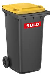 SULO CITYBAC CLASSIC Mülltonne 240L Grau RAL7021, Deckel Gelb RAL1018