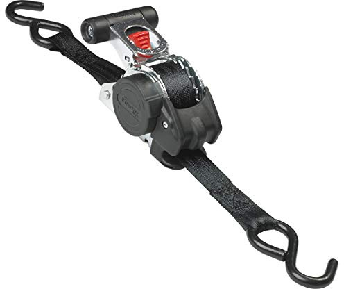 Master Lock 3248EURDAT Selbst aufrollender Zurrgurt mit Ratsche und S-Haken, 3 m x 25 mm