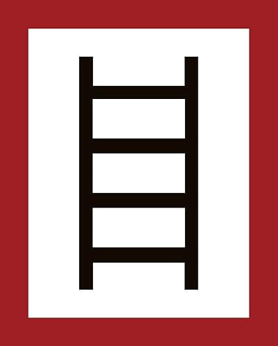 LEMAX® Aufkleber Hinweisschild zum Anleitern gemäß DIN 4066 Folie selbstklebend 250 x 200 mm (Brandschutz, Feuerleiter) wetterfest