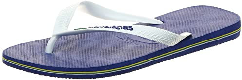 Havaianas Unisex Havaianas Brasil-slippers met logo, marineblauw, 9/10 VK