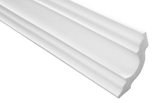 Marbet Deckenleisten aus Styropor XPS - Hochwertige Stuckleisten leicht & robust im modernen Design - (30 Meter Sparpaket E-14-50x50mm) Eckleisten