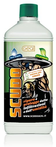 GEAL SCUDO. Idrorepellente Anti Infiltrazioni Base Acqua. Elimina Infiltrazioni per Terrazze, Pavimenti e Rivestimenti. 1 Litro rivestimenti. 1 Litro