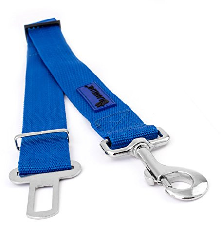 Lantelme Hunde Auto Sicherheitsgurt Adapter XL ausziehbar 60cm bis 95cm Extra Breit und Stark | Gurtadapter Nylon Farbe blau für Autogurt KFZ Wohnmobil Fahrzeug Auto | Für große Hunde Tiertransport