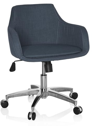 hjh OFFICE 670530 Home-Office Drehstuhl SOLAO 100 Stoff Grau Drehsessel Bürostuhl mit Rollen höhenverstellbar
